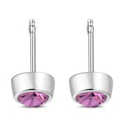 Pink Cubic Zirconia Silver Stud Earrings, e426st